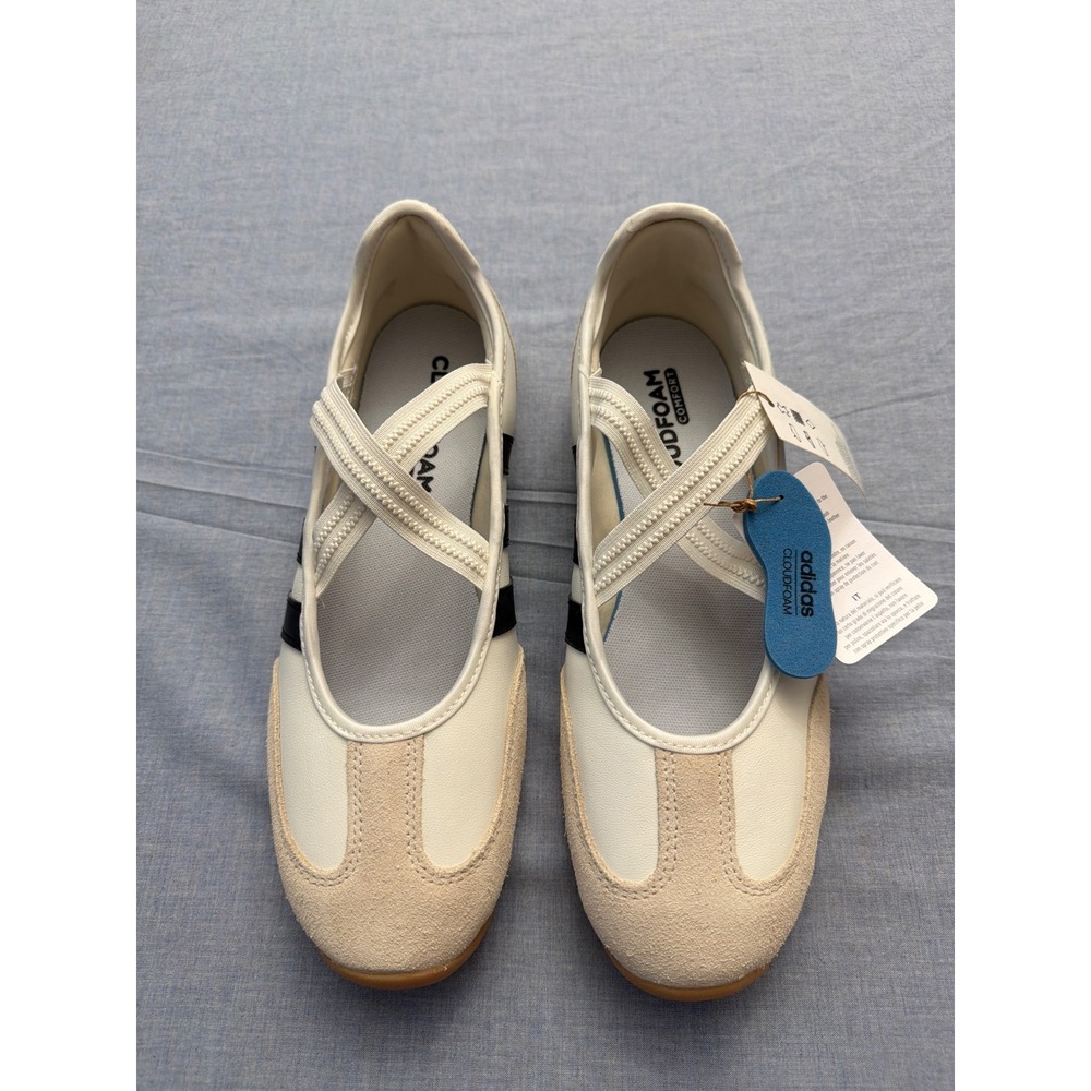 Adidas Taekwondo Mary Jane Shoes White Black Gum Women New Size 11